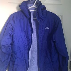 North Face periwinkle (light blue) girls jacket